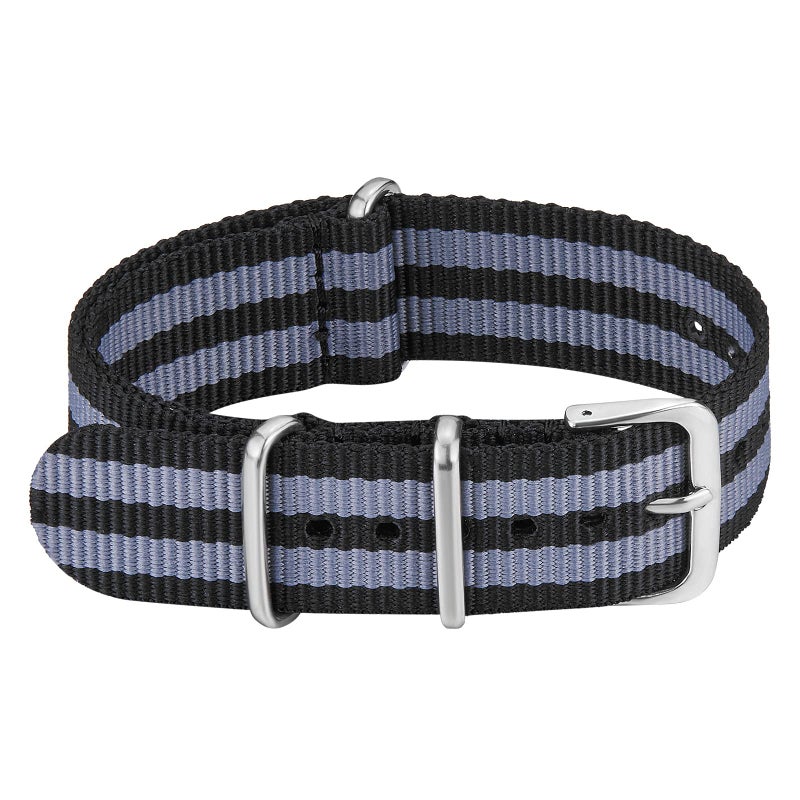 SBR Premium Watch Bands Nylon Straps for Men Women Width 18mm,20mm,22mm (18MM, Light Gray Black) - Image 3